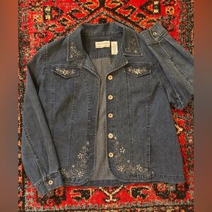 Vintage 90’s Y2K Whimsical Embroidered Denim Jacket